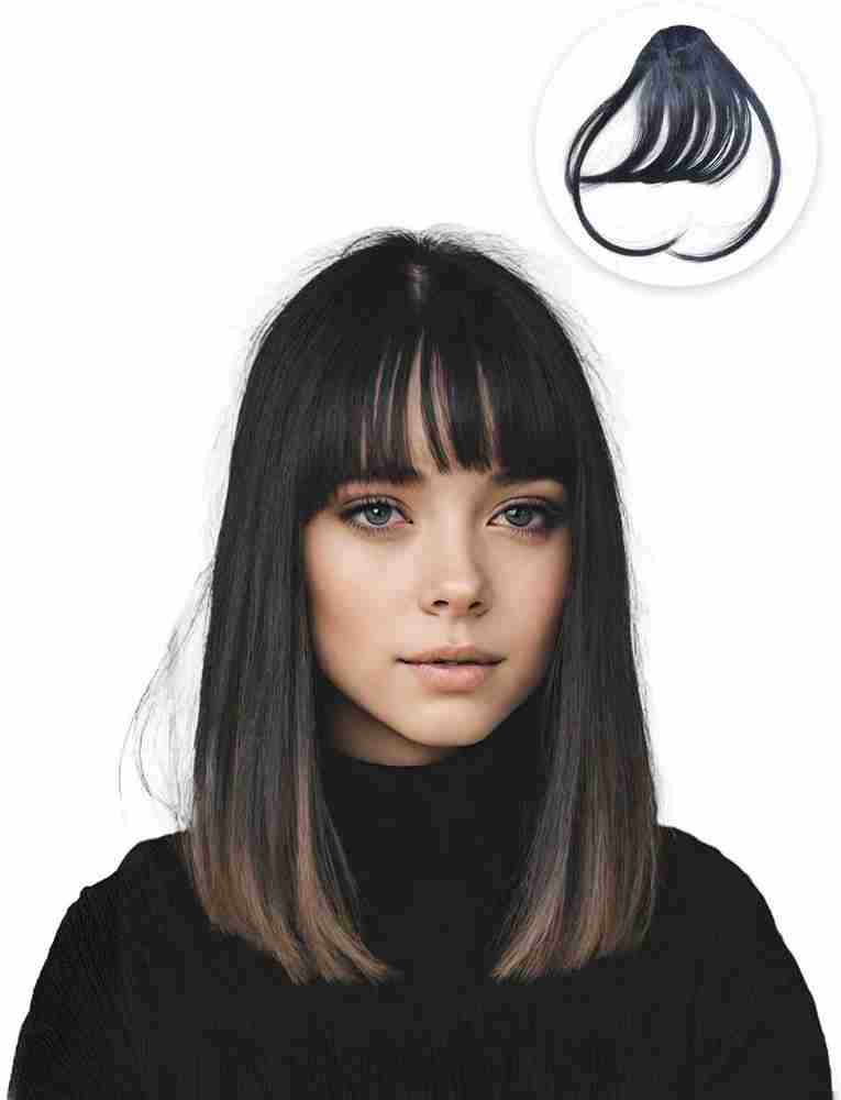 Jet black clip in bangs sale