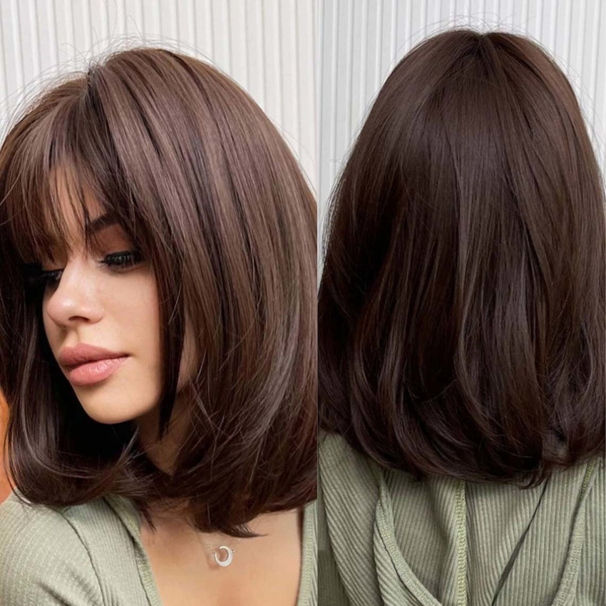 ASG 15 Inch Short Shoulder Lenght Wavy Curly Natural Color Wig