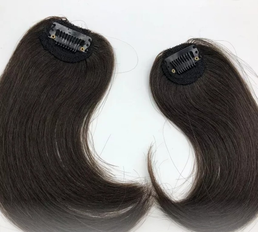 Straight Side Patch Clip Hair Extension Natural Brown, For Personal,  Plastic Packaging