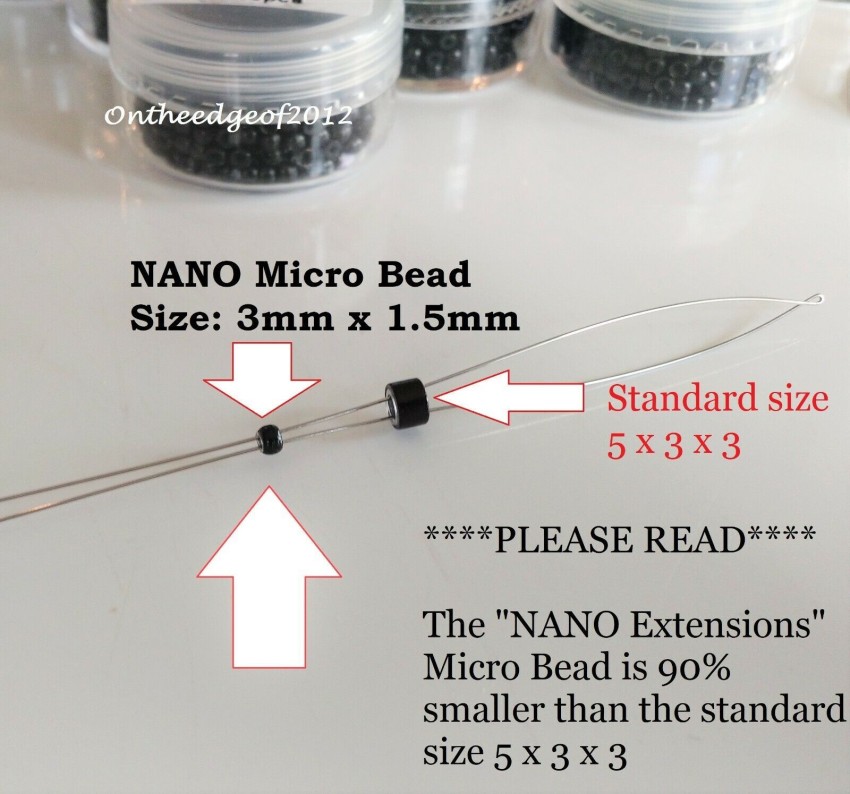 Nano Micro Rings Hair Extension Crimp Beads Silicone Lined Hair