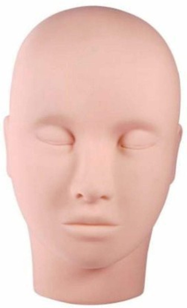 Makeup mannequin shop head with hair
