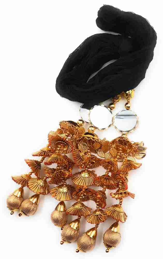 AFB Patiala Shahi Parandi heavy Gota patti work with Mirror Jhumka Braid Tassles Hair Extension Price in India Buy AFB Patiala Shahi Parandi heavy Gota patti work with Mirror Jhumka Braid Tassles Hair...
