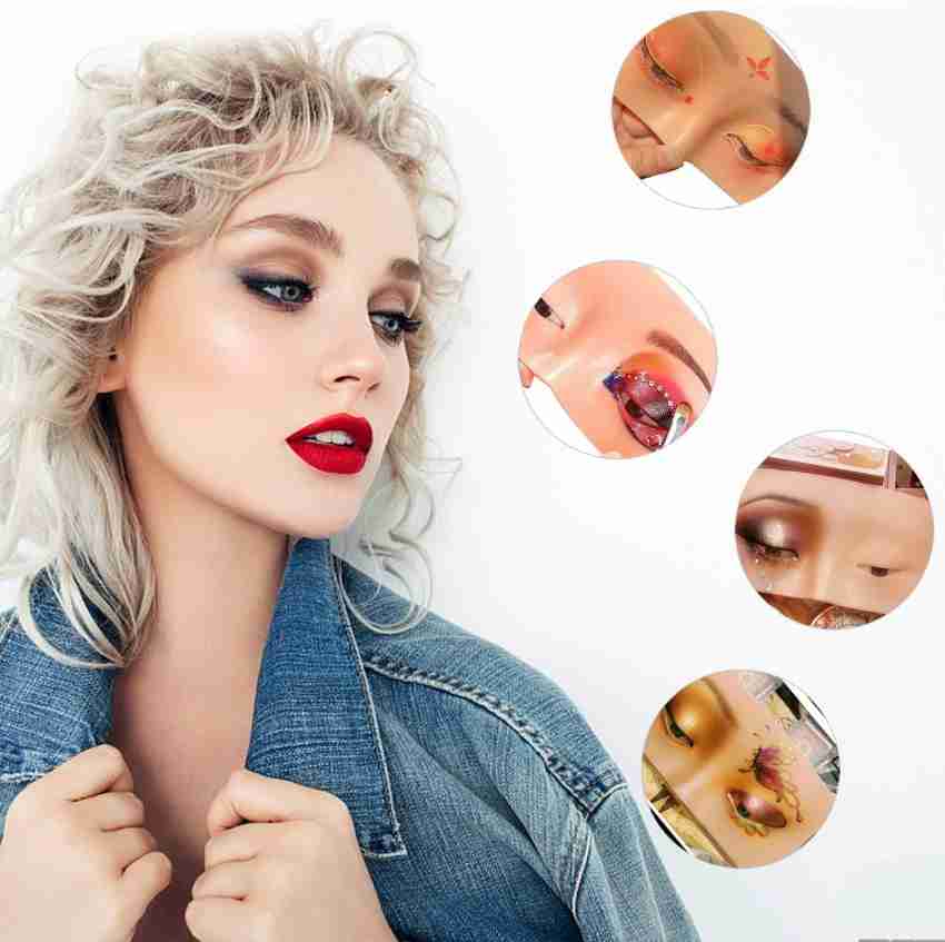 Fake Head Face Skin Makeup Practice Soft Rubber Fake Skin for Beginner Makeup, Size: As The Picture