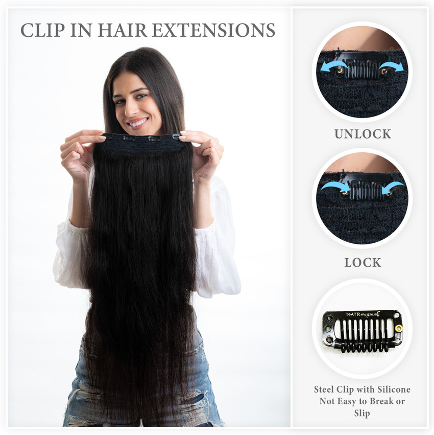 hair originals Women s Original Human 4 clip ear to ear volumizer