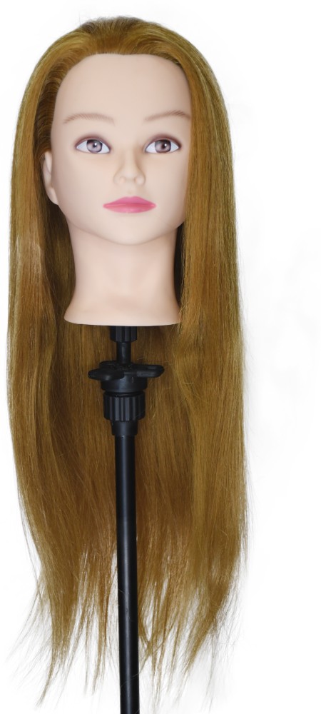 26 50% Human Hair Mannequin Head for Makeup Hairdressing Training Head  Practice Dummy Doll Manikin Head with Table Clamp