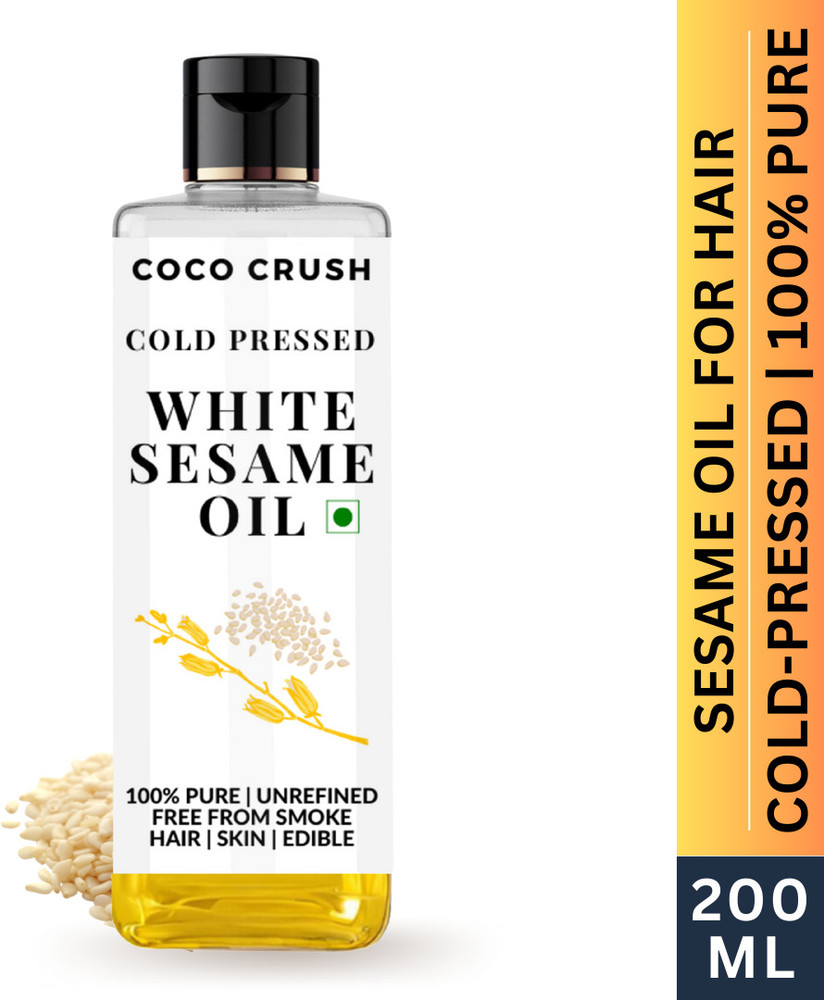 COCO CRUSH Cold pressed White Sesame Oil for Hair Face Skin