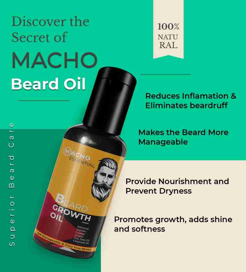 Maxfort natural Macho beard growth oil for men 50ml organic and natural oil  for patchy beard Hair Oil - Price in India, Buy Maxfort natural Macho beard  growth oil for men 50ml