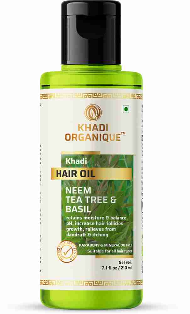 khadi ORGANIQUE Neem Teatree Basil Hair Oil Without Mineral Oil