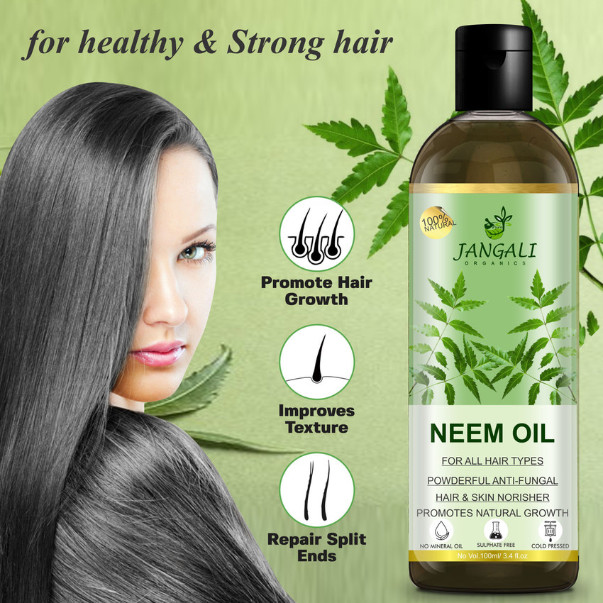 Pure Jangali Organics Naturals Neem Oil 100 Pure Natural Cold Pressed for Dandruff Scalp Hair Oil