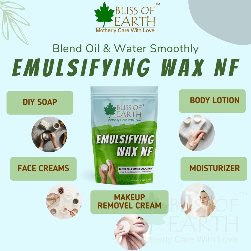 Bliss of Earth Emulsifying Wax NF Cosmetic Grade Wax for Thickening Soap,  Lotion, Moisturizer Wax - Price in India, Buy Bliss of Earth Emulsifying  Wax NF Cosmetic Grade Wax for Thickening Soap