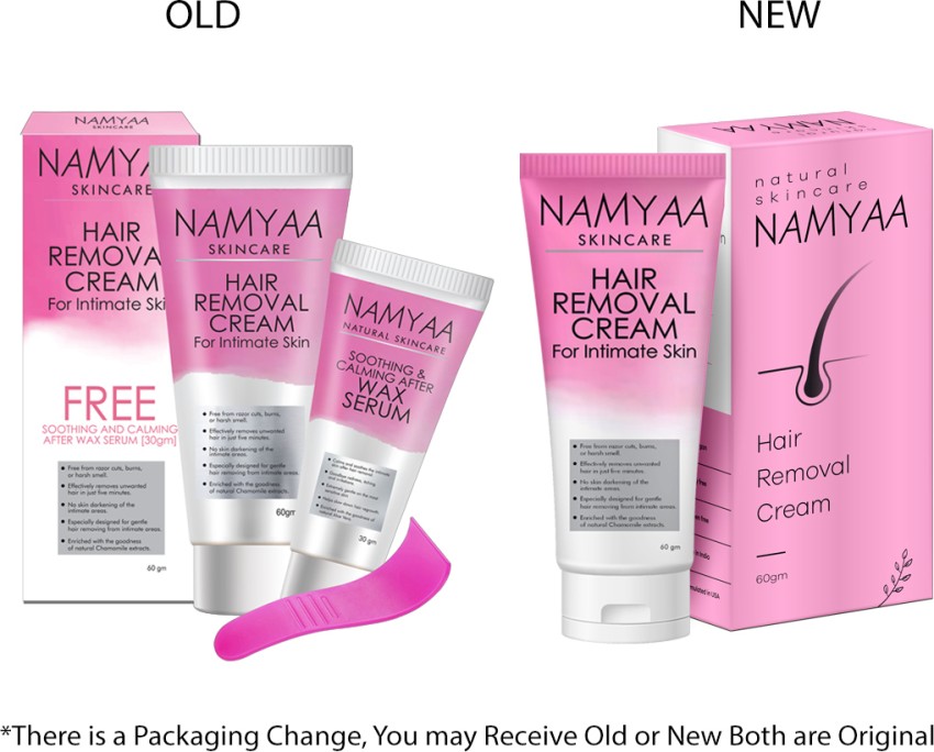 Namyaa Hair Removing Cream for Intimate Skin with After Wax Soothing with  Vitamin C, White, 60 g
