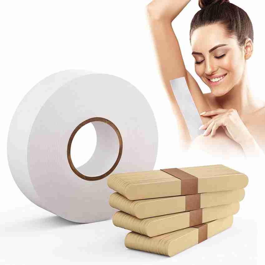 200 Pieces Hair Removal Waxing Strip Non Woven Wax Strip Wax Paper Eyebrow  Wax Strips for Hair Removal with 200 Pcs Wooden Wax Sticks Waxing  Applicator Sticks for Women Men Face Body