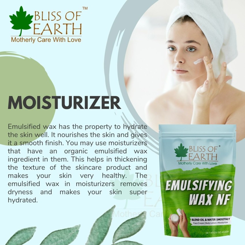 Bliss of Earth Emulsifying Wax NF Cosmetic Grade Wax for Thickening Soap,  Lotion, Moisturizer Wax - Price in India, Buy Bliss of Earth Emulsifying  Wax NF Cosmetic Grade Wax for Thickening Soap