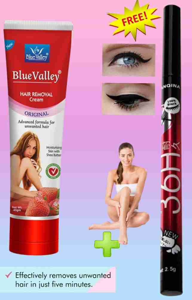 BLUE VALLEY Hair removal cream with free 36 hour waterproof