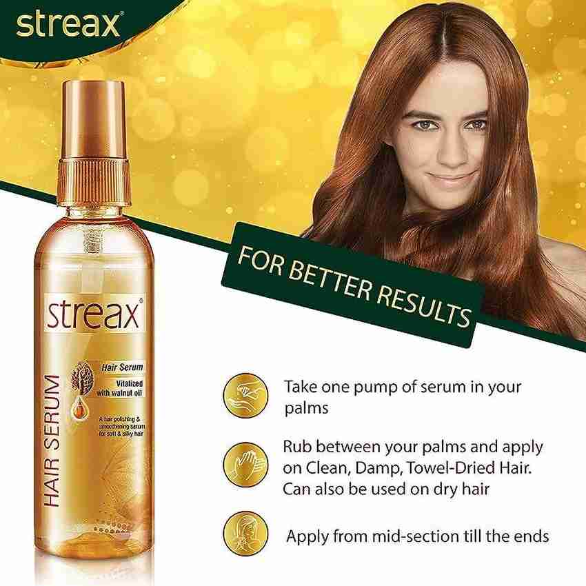 Streax Hair Serum for Women Men 100ml Pack of 8 Price in India Buy Streax Hair Serum for Women Men 100ml Pack of 8 Online In India Reviews Ratings