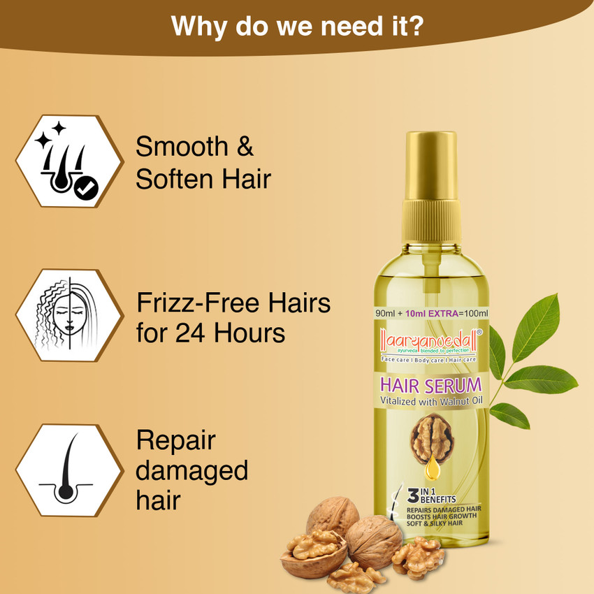 Glamour & Shine Hair Serum with Infused Walnut Oil, For Personal, Plastic  Bottle