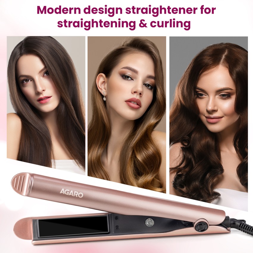 AGARO Hair Straightener and Curler 2 in 1 Twist Angled Plates