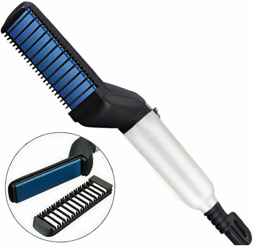 DEFITE Electric Hair Straightener Brush Men Quick Beard Straightener Styler Comb