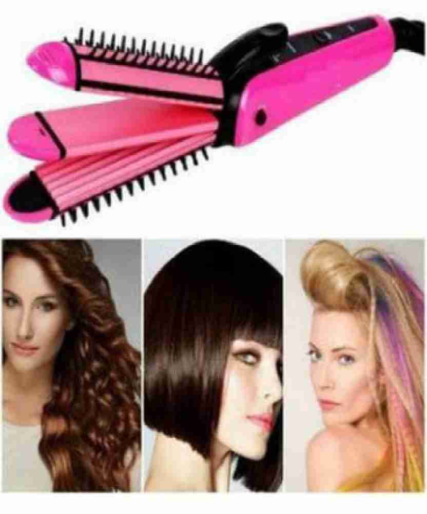 Trend Route Nova 3 in 1 Hair Comb Iron Straightener Curler Waffle