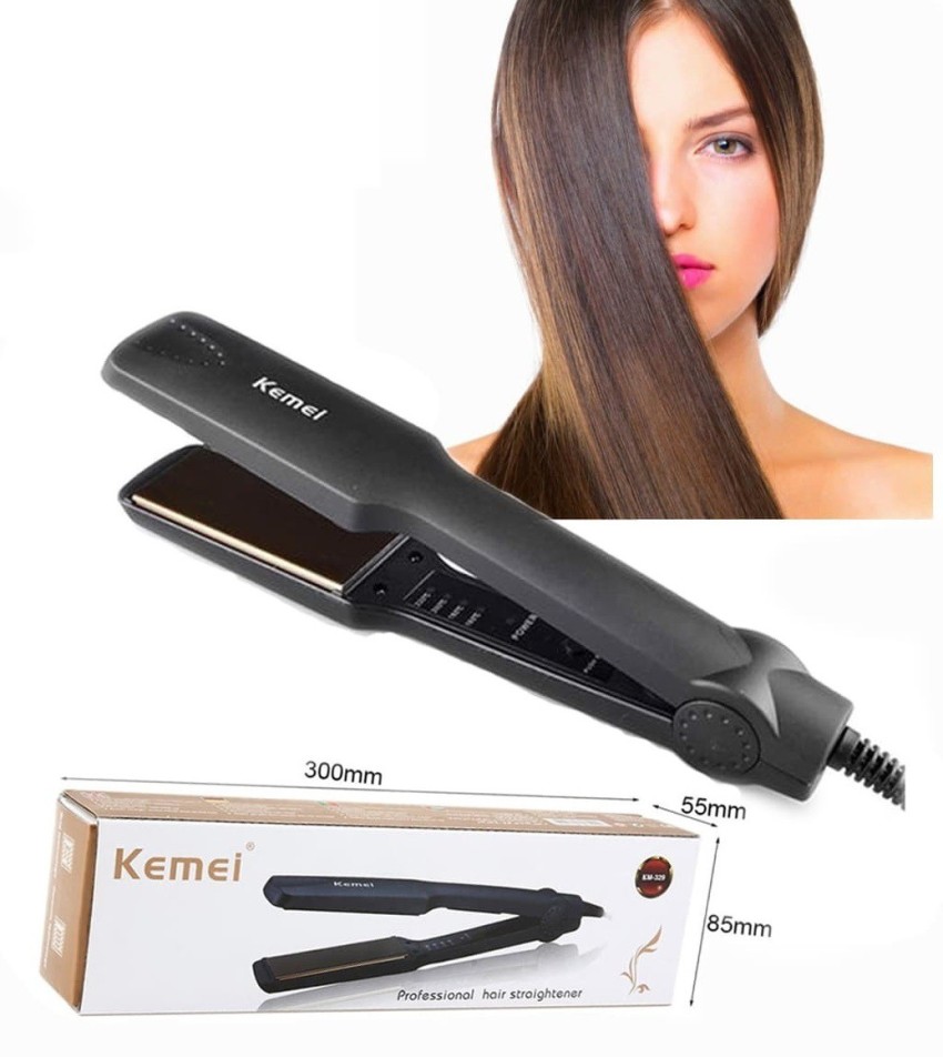 Buy Kemei KM 329 Temperature Control Professional Hair Straightener Black  Online  Purplle