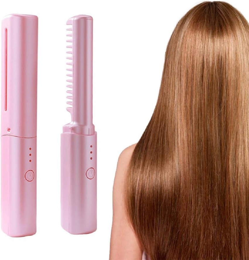 kbsales Rechargeable Mini Hair Straightener Comb Cordless Hair Straightener Brush Portable Straightening Brush With Negative Ion Hot Comb Hair Straightener Hair Straightener kbsales Flipkart
