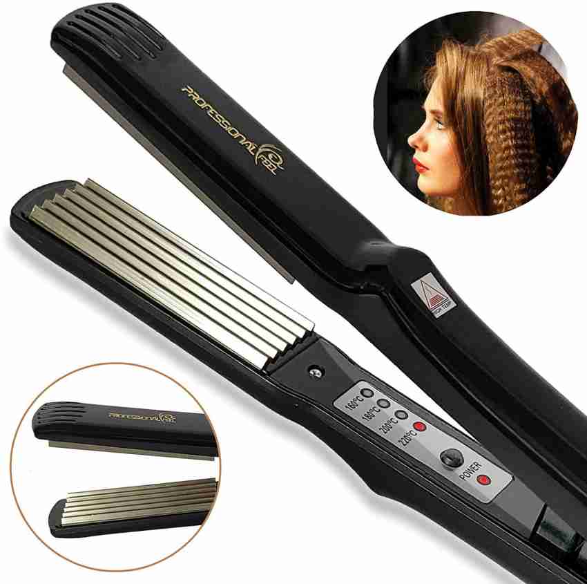 PROFESSIONAL FEEL Hair Straightener Crimper Electric Machine Platinum Straightening 4X Damage Control Titanium Ionic Plats with Hair Straightening Comb Brush Hair Straightener PROFESSIONAL FEEL Flipka...