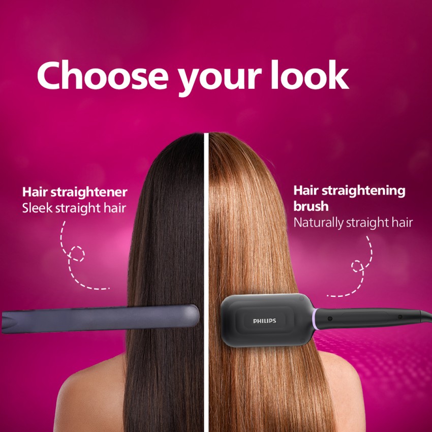 New philips hair straightener brush best sale