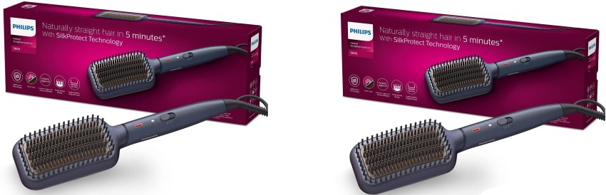 PHILIPS Heated Straightening Brush BHH88510 New ThermoProtect  Technology Ionic care Argan Oil Infusion  Extra Large Brush 50 Watts  Black  Amazonin Beauty