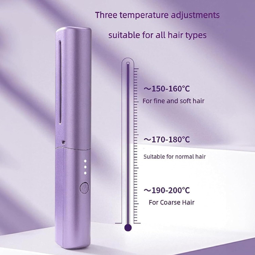 SPIRITUAL HOUSE Three Temperature Flat New Portable Cordless Hair Straightener Rechargeable Portable Cordless Hair Temp Flat Iron Travel Size Suitable for Soft Hair Straightener SPIRITUAL HOUSE Flipka...