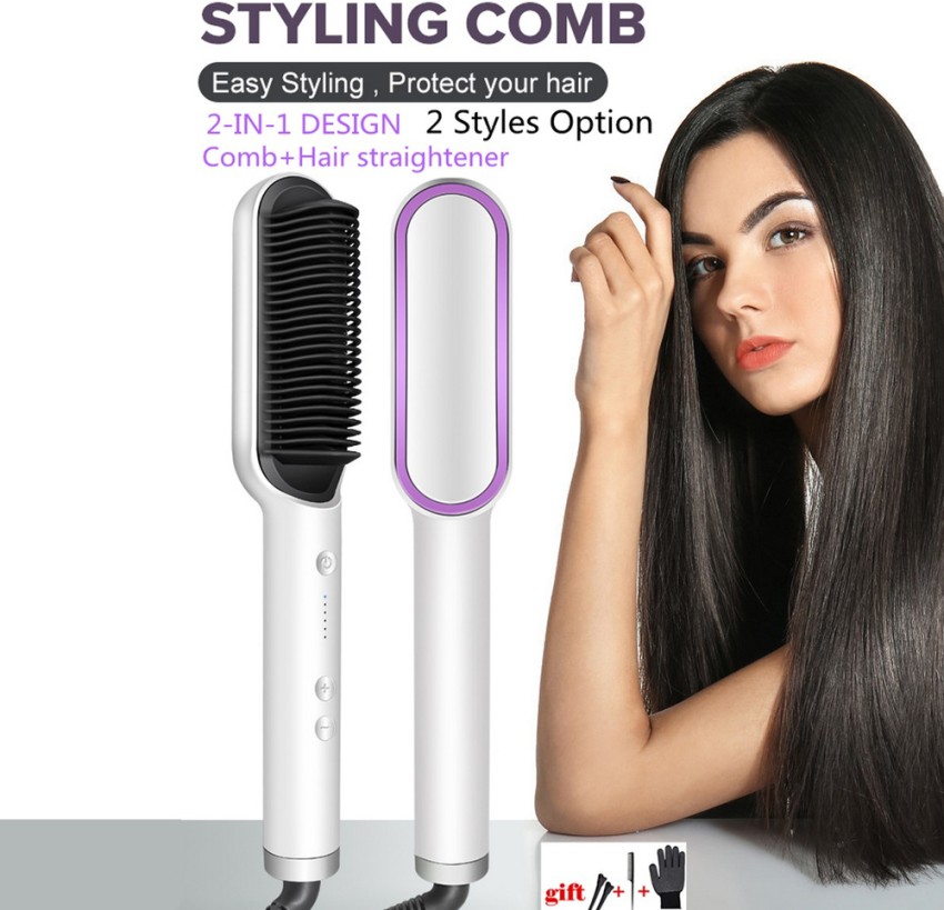 Hair brush shop styler straightener