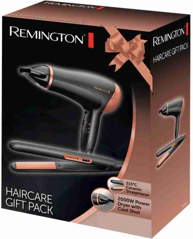 Hair dryer and straightener gift outlet set