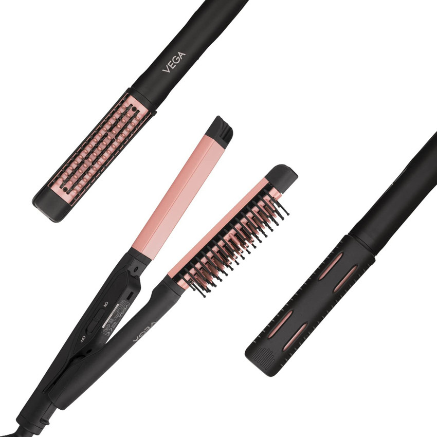 VEGA Glam Shine 2 in 1 Hair Straightener Brush VHSSB 01 Hair