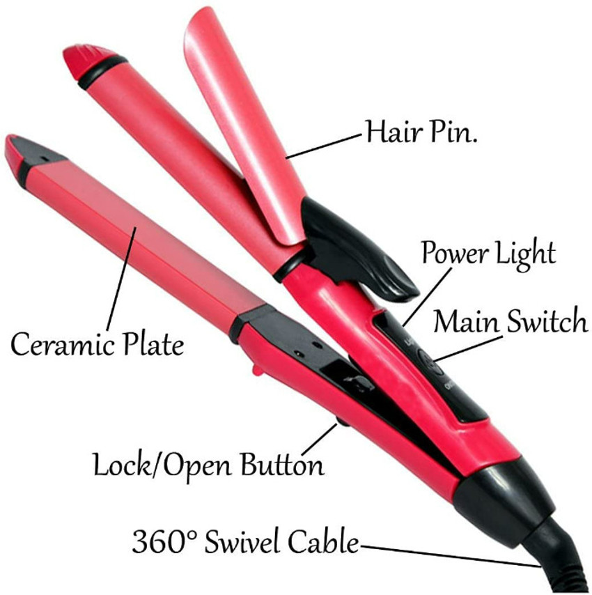BOLDHIGH 2 In 1 Ceramic Plate Set Of Hair Straightener Plus Curler Instant Heat Styling Curler Styling Tool Hair Straightener BOLDHIGH Flipkart