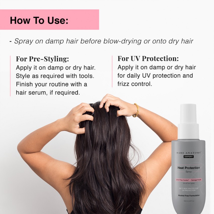 White Leaf Natural Hair Heat Protection Spray For Hair Straightener Keratin  Treatment