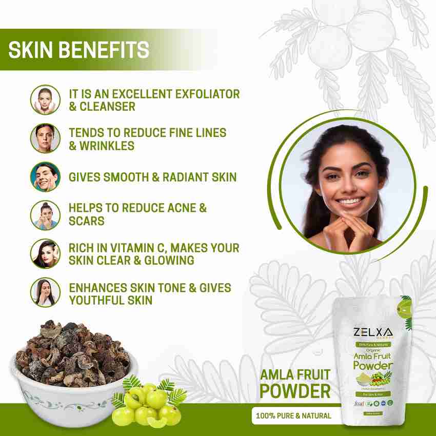 Zelxa Organic Amla Powder for Hair Skin Care Face Pack Drinking Eating Hair Growth Price in India Buy Zelxa Organic Amla Powder for Hair Skin Care Face Pack Drinking