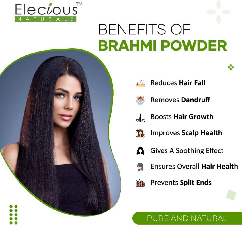 Elecious Brahmi powder for Hair and Eating Promotes Hair growth