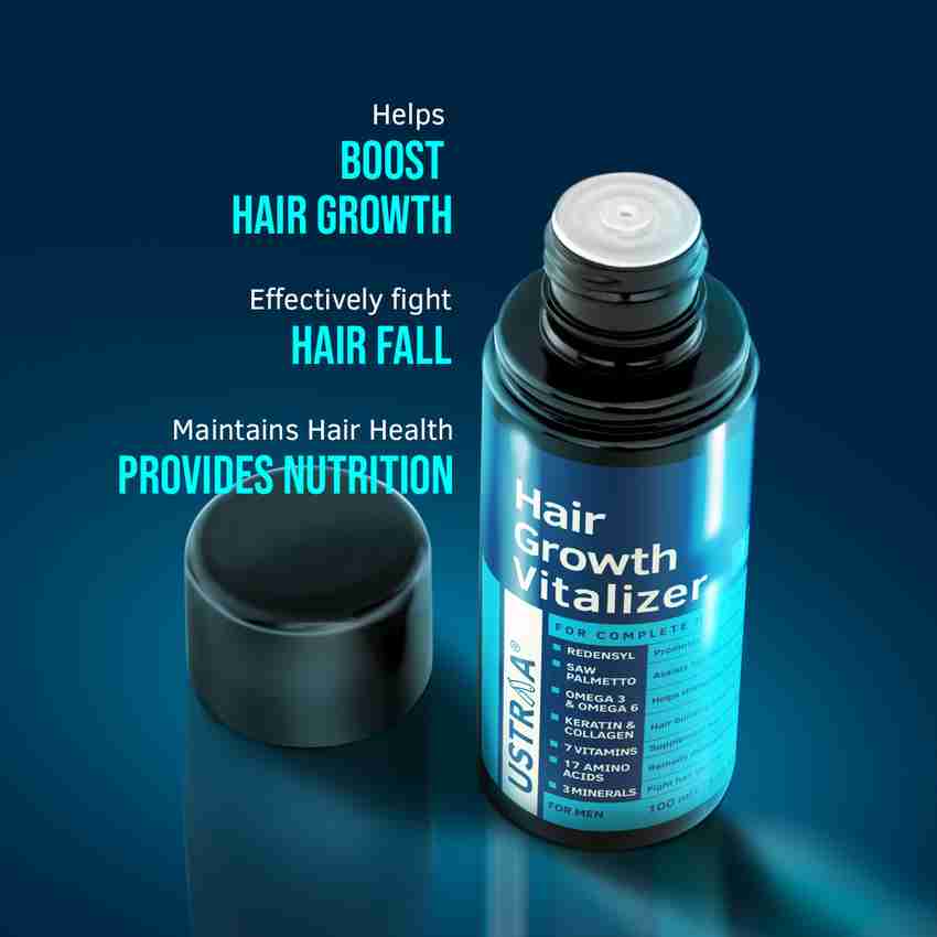 USTRAA Hair Growth Vitalizer 100ml Boost hair growth Prevents hair fall Delays Hair Greying With Redensyl and Saw Palmetto Extract Non oily serum for complete hair care and nourishment Price