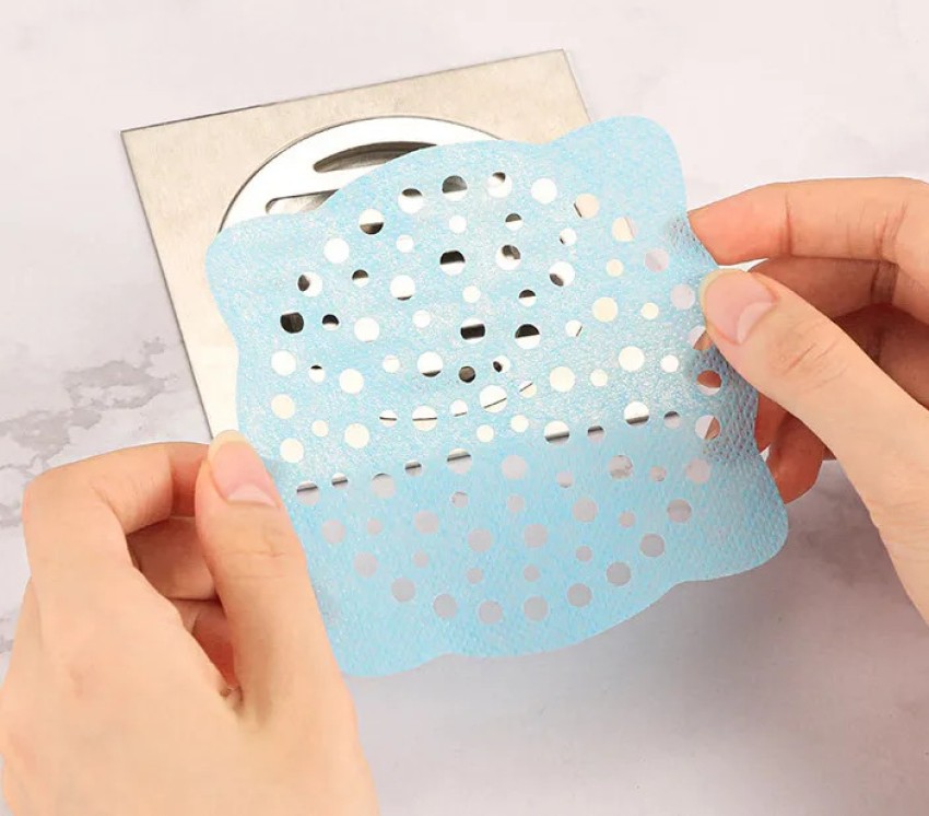 10PCS Round Disposable Shower Drains Hair Catcher Mesh Stickers