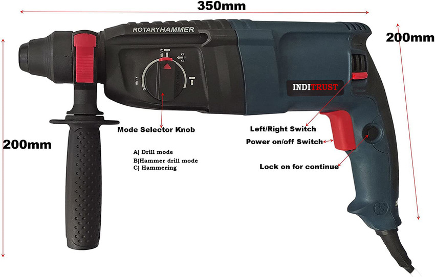 Qualigen 6 Month Warranty 26mm 900W reversible rotary hammer drill