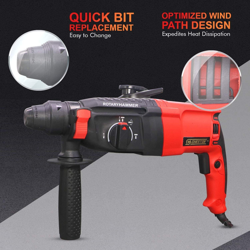 CHESTON 26mm 850W 900RPM 3 Modes Rotary Hammer Drill Machine with