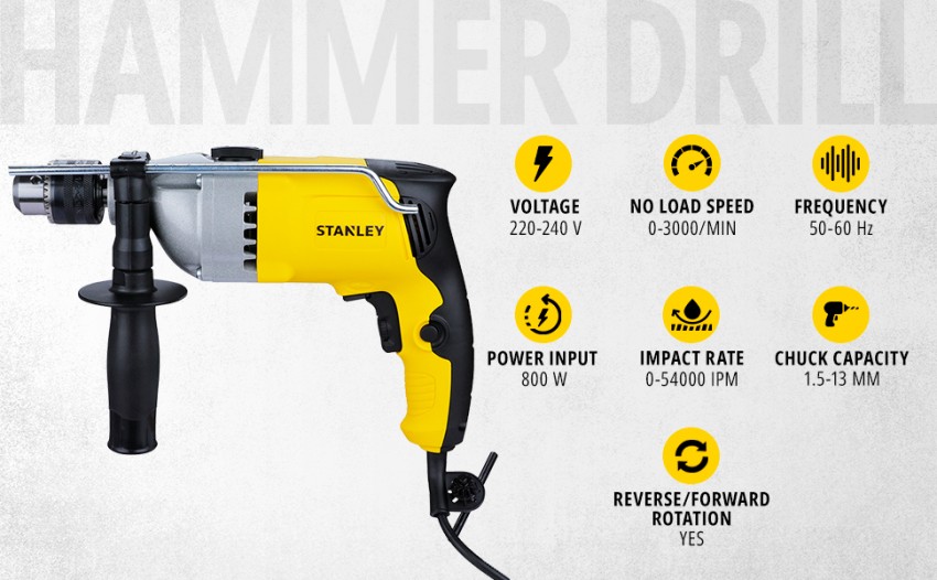 Stanley 32mm 800w percussion drill stdh8013 sale