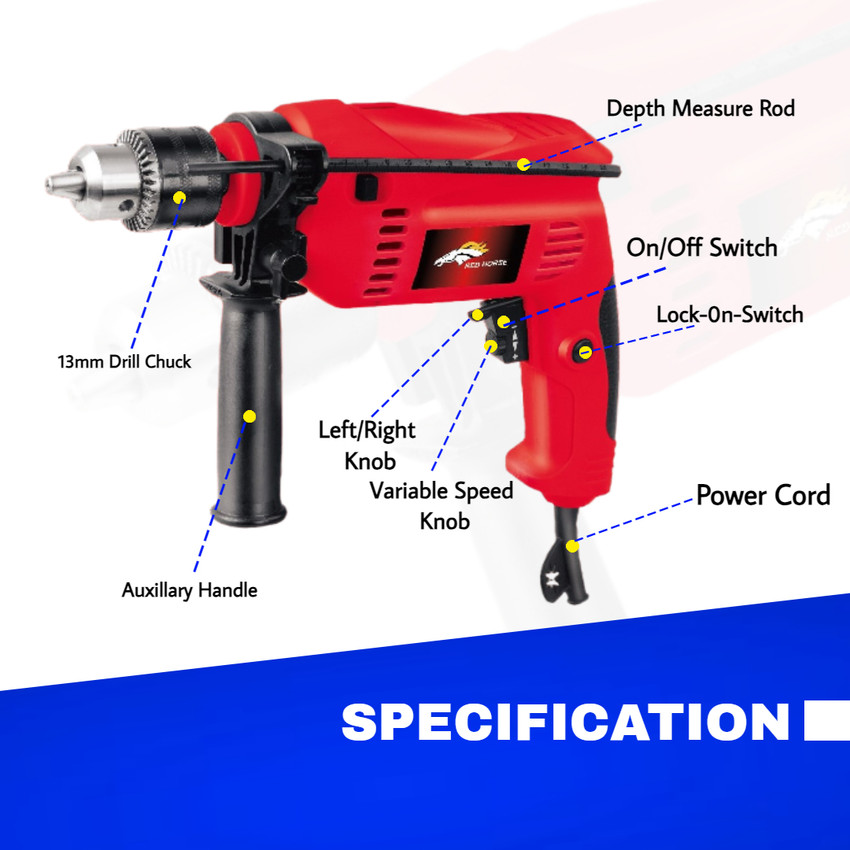 RanPra RH 383 13 MM MACHINE HEAVY DUTY FORWORD REVERSE 1000 WATT
