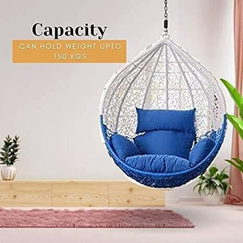 AIG Single Seater Swing Chair without Stand Cushions Indoor Outdoor Blue White Swing Iron Hammock Price in India Buy AIG Single Seater Swing Chair without Stand Cushions Indoor Outdoor Blue White Swin...