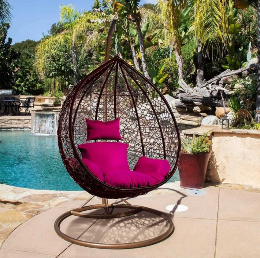 UrbanEscape Garden Balcony outdoor swing chair with stand Iron