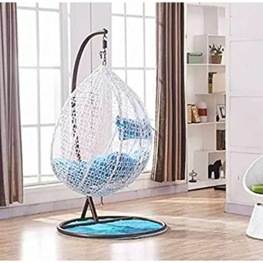 treewood Hammock Hanging White Swing Chair for Balcony Stand