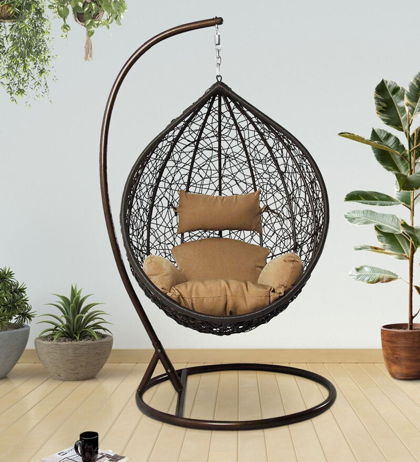 Spydergreen Single Seater Swing Chair With Stand For Adult Iron Large Swing