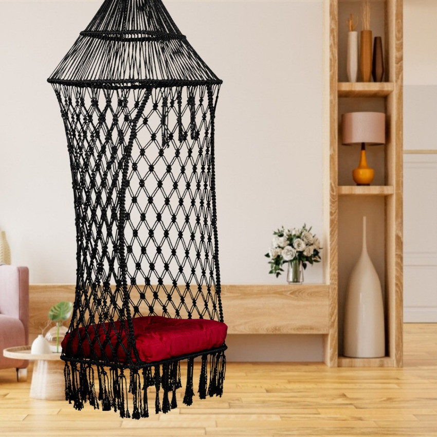 Patiofy Comfort King Hanging Swing Chair Jhula for Adults Swing for Balcony with Cushion Polyester Hammock Price in India Buy Patiofy Comfort King Hanging Swing Chair Jhula for Adults Swing for Balcon...