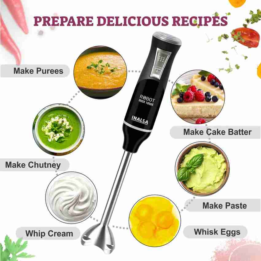 Inalsa 1000 W Silver Black Hand Blender Price in India Buy Inalsa 1000 W Silver Black Hand Blender Online at Flipkart