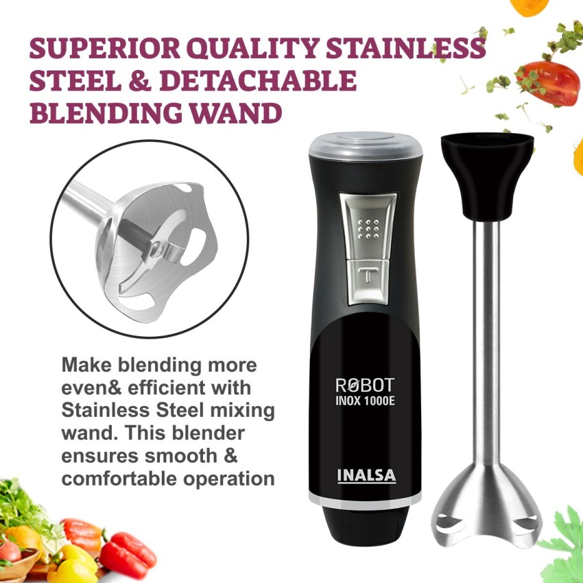 Inalsa Robot Inox 1000 with Chopper DC Motor 1000 w Hand Blender Price in  India - Buy Inalsa Robot Inox 1000 with Chopper DC Motor 1000 w Hand Blender  Online at