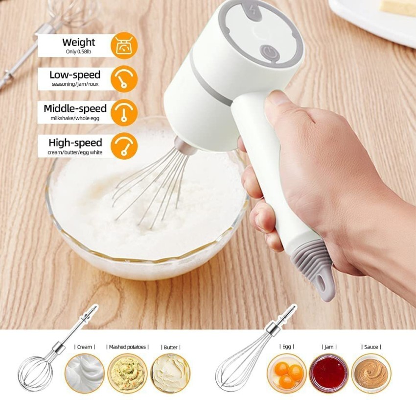 BAWALY Hand Mixer Electric with Mini Food Chopper 3 In 1, Hand Mixer for  Egg White Cream Butter Jam Cake, Food Chopper for Vegetable Onion Garlic  Pepper Spice, 50 W Hand Blender